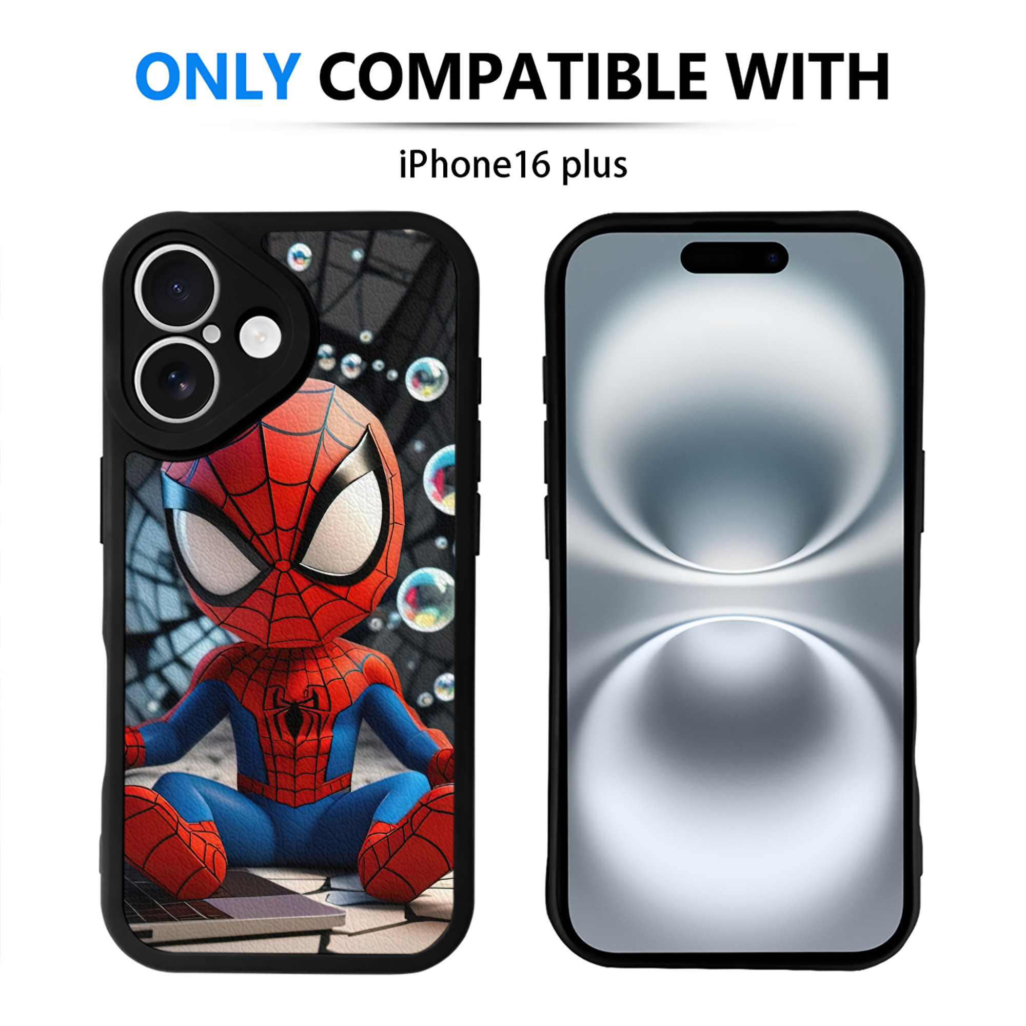 （画像用） Spider Man スパイダーマン 【iPhone 16シリーズ対応】シリコンスマホケース（レザー調） 材質：シリコン